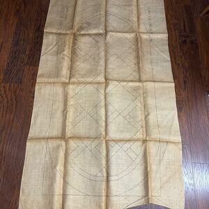 Vintage Geometric Stamped Burlap for Rug Making #1995 Size 36x60